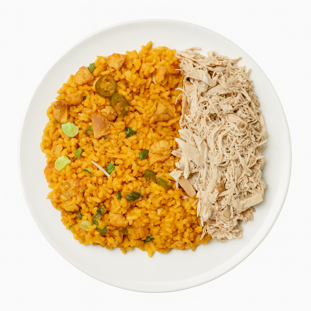 PROTEIN PLUS! ARROZ CON POLLO CON PULLED CHICKEN