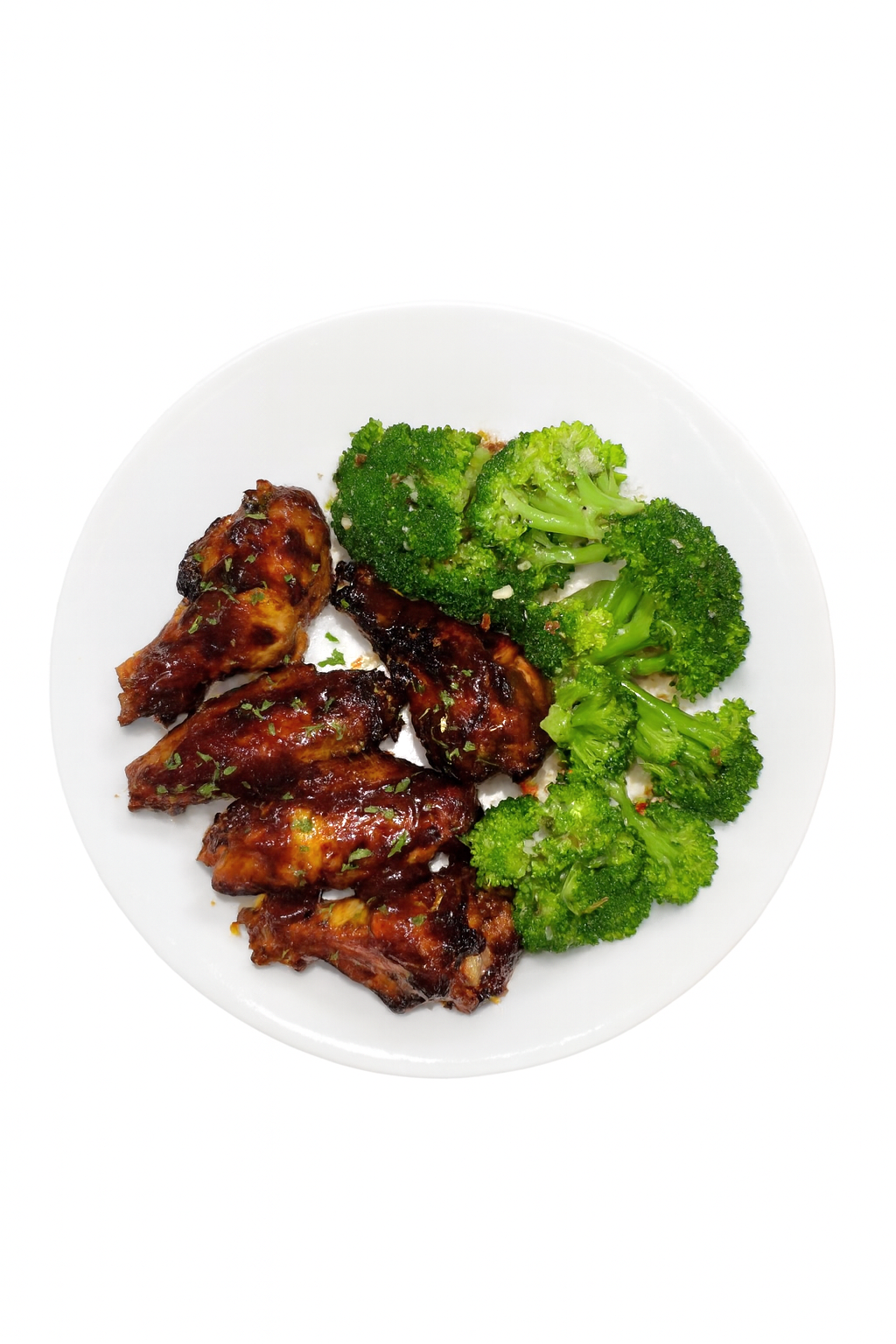 LOW CARB JERK BBQ CHICKEN WINGS & BROCCOLI