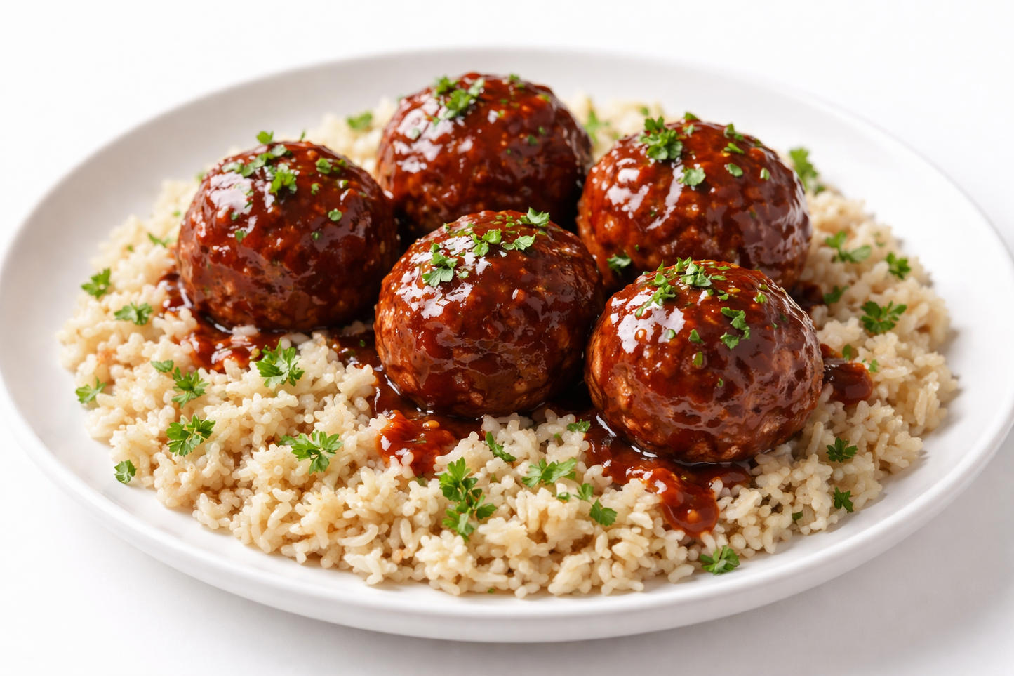 HMD VALUE MEAL: BBQ MEATBALLS AND BROWN RICE