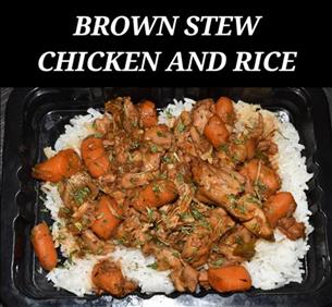 BROWN STEW CHICKEN AND RICE