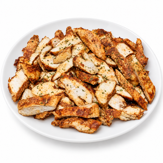 1 POUND GRILLED FAJITA CHICKEN on a white plate