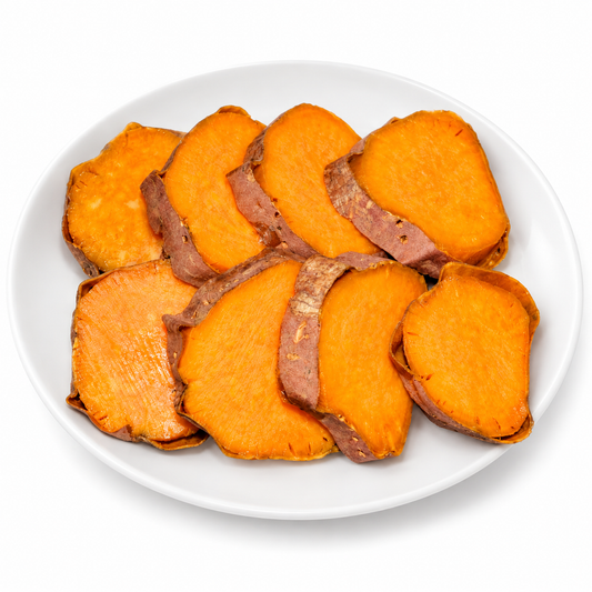 1 POUND NO CALORIES ADDED SWEET POTATO on a white plate