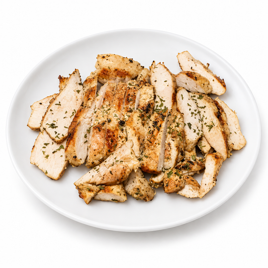 1 POUND PLAIN JANE GRILLED CHICKEN BREAST on a white plate