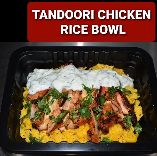 TANDORI CHICKEN RICE BOWL (yogurt sauce comes on the side)