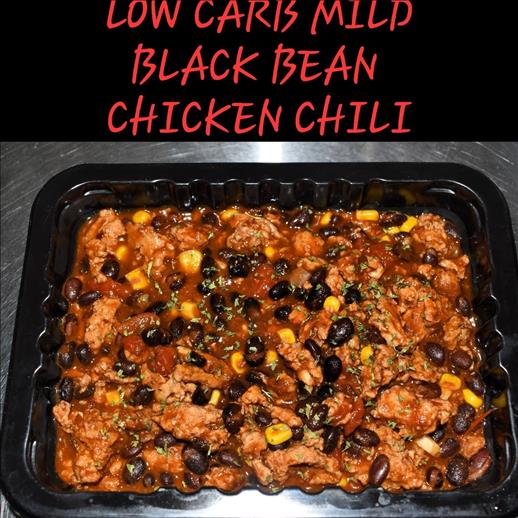 LOW CARB MILD BLACK BEAN CHICKEN CHILI