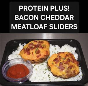 PROTEIN PLUS! BACON CHEDDAR MEATLOAF SLIDERS