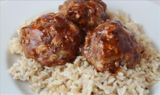 BBQ MEATBALLS AND BROWN RICE