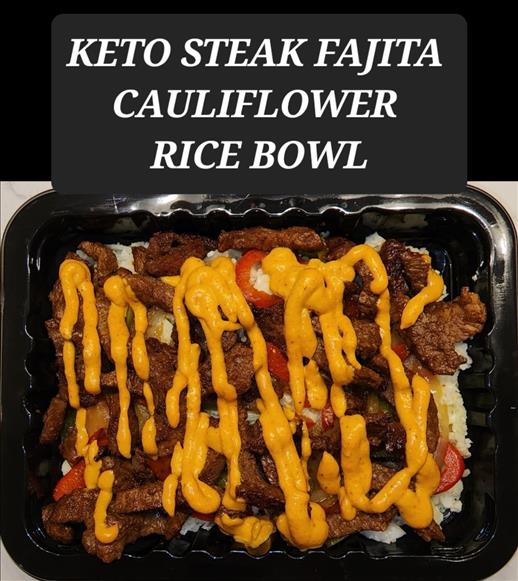 KETO STEAK FAJITA CAULIFLOWER RICE BOWL