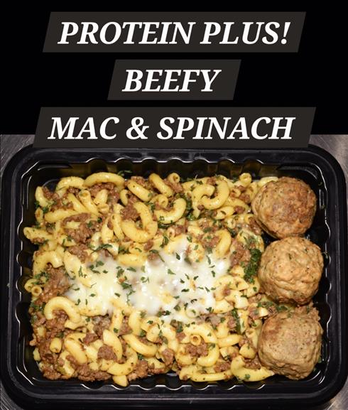 PROTEIN PLUS! BEEFY MAC & SPINACH