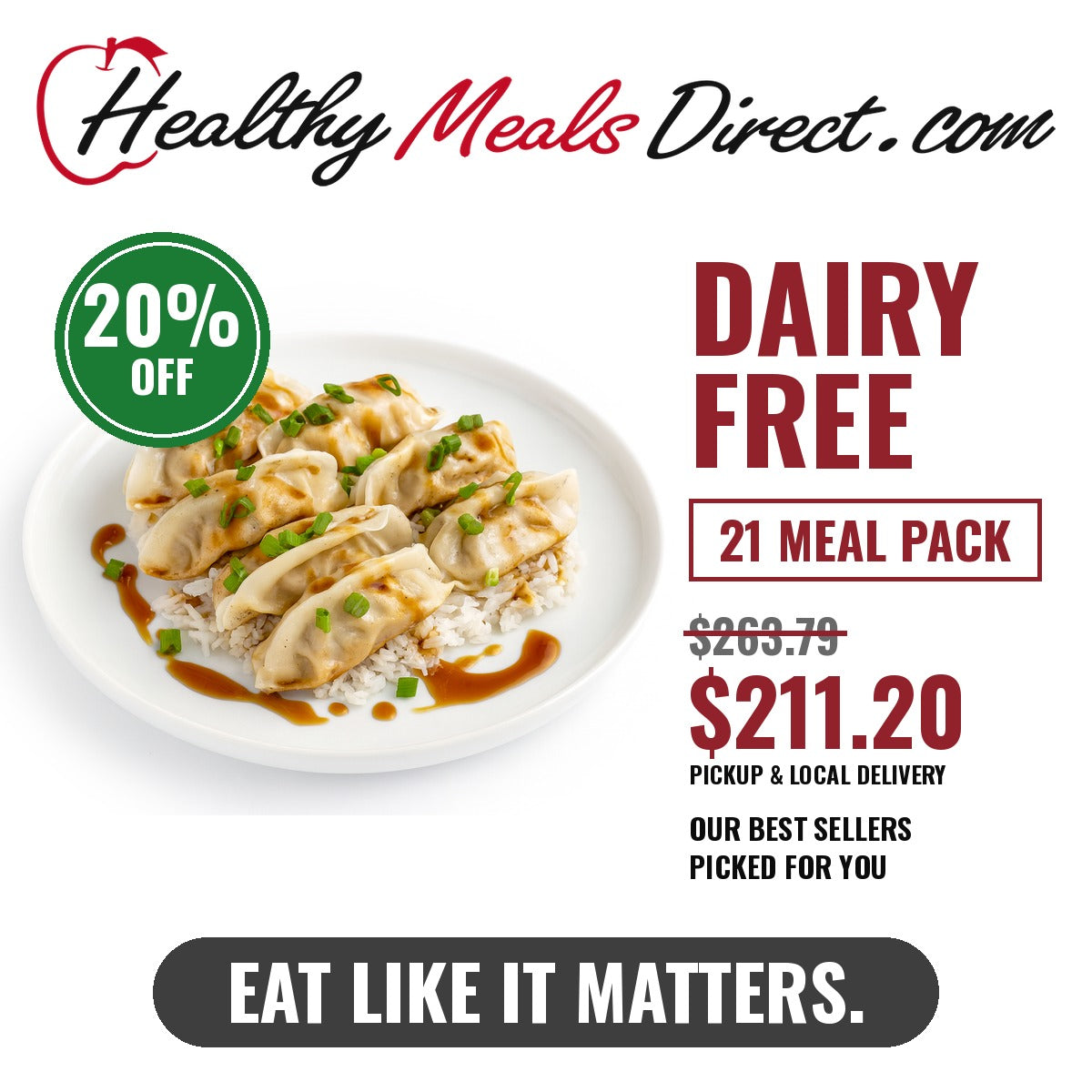 Dairy-Free 21 Meal Pack — 20% off: $211.20 (was $263.79) with pickup or local delivery
