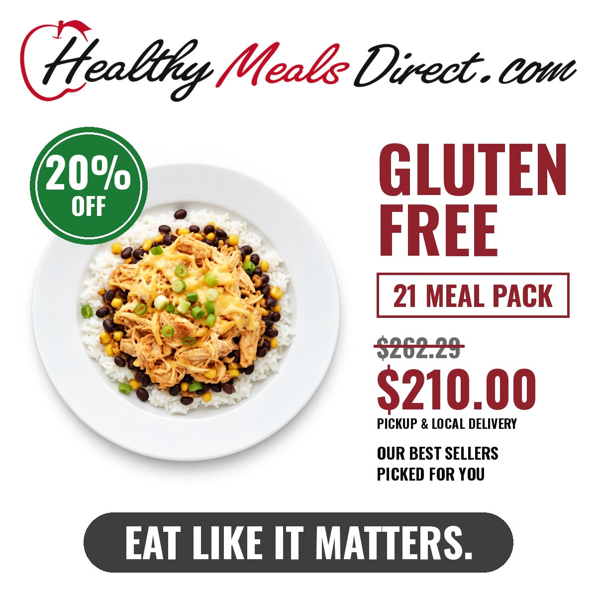 Gluten-Free 21 Meal Pack — 20% off: $210.00 (was $262.29) with pickup or local delivery