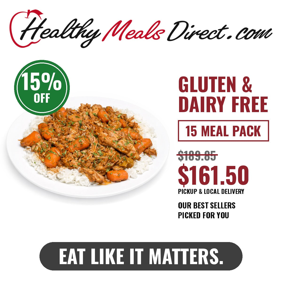 Gluten-Free & Dairy-Free 15 Meal Pack — 15% off: $161.50 (was $189.85) with pickup or local delivery