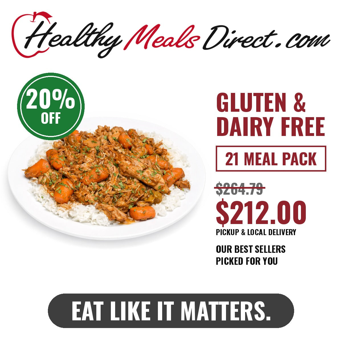 Gluten-Free & Dairy-Free 21 Meal Pack — 20% off: $212.00 (was $264.79) with pickup or local delivery