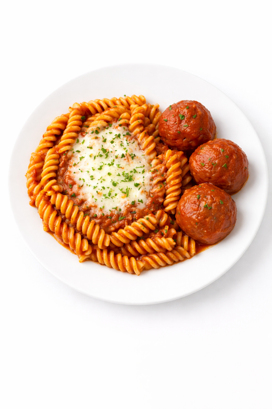 PROTEIN PLUS! BAKED ZITI AND MEATBALLS