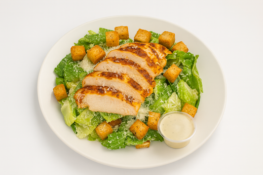 LOW CARB SIMPLE CAESAR SALAD WITH GRILLED CHICKEN