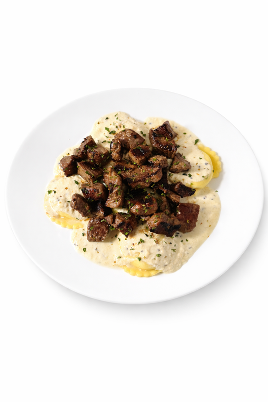 PROTEIN PLUS! GRILLED STEAK ALFREDO RAVIOLI