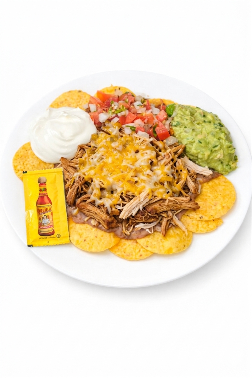 PROTEIN PLUS! SUPREME PULLED CHICKEN NACHOS
