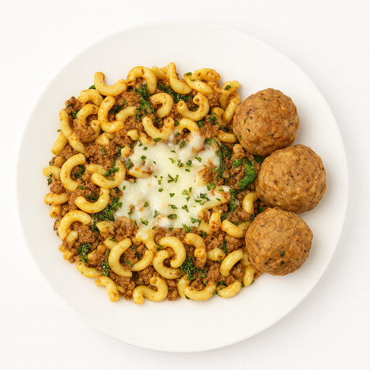 PROTEIN PLUS! BEEFY MAC & SPINACH