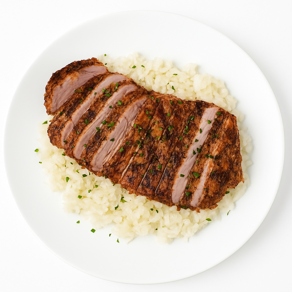 HERB GRILLED PORK CHOPS & RICE