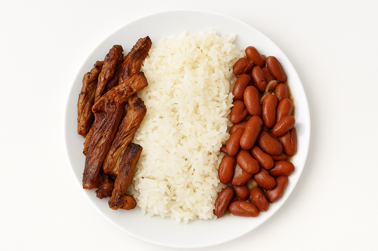 PROTEIN PLUS! GRILLED NY STRIP RICE AND BEANS