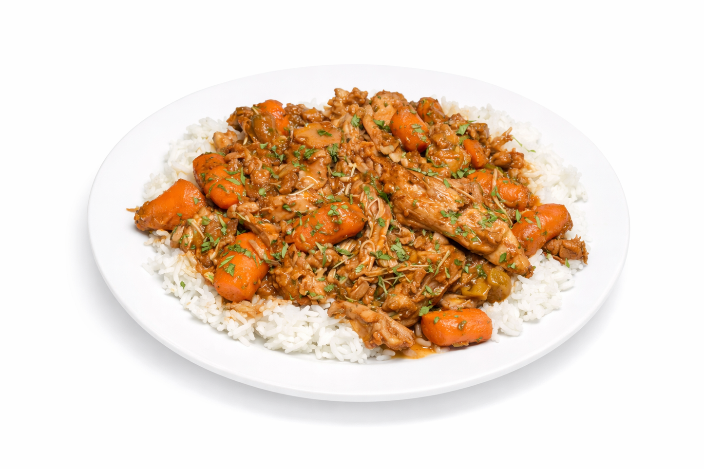 BROWN STEW CHICKEN AND RICE