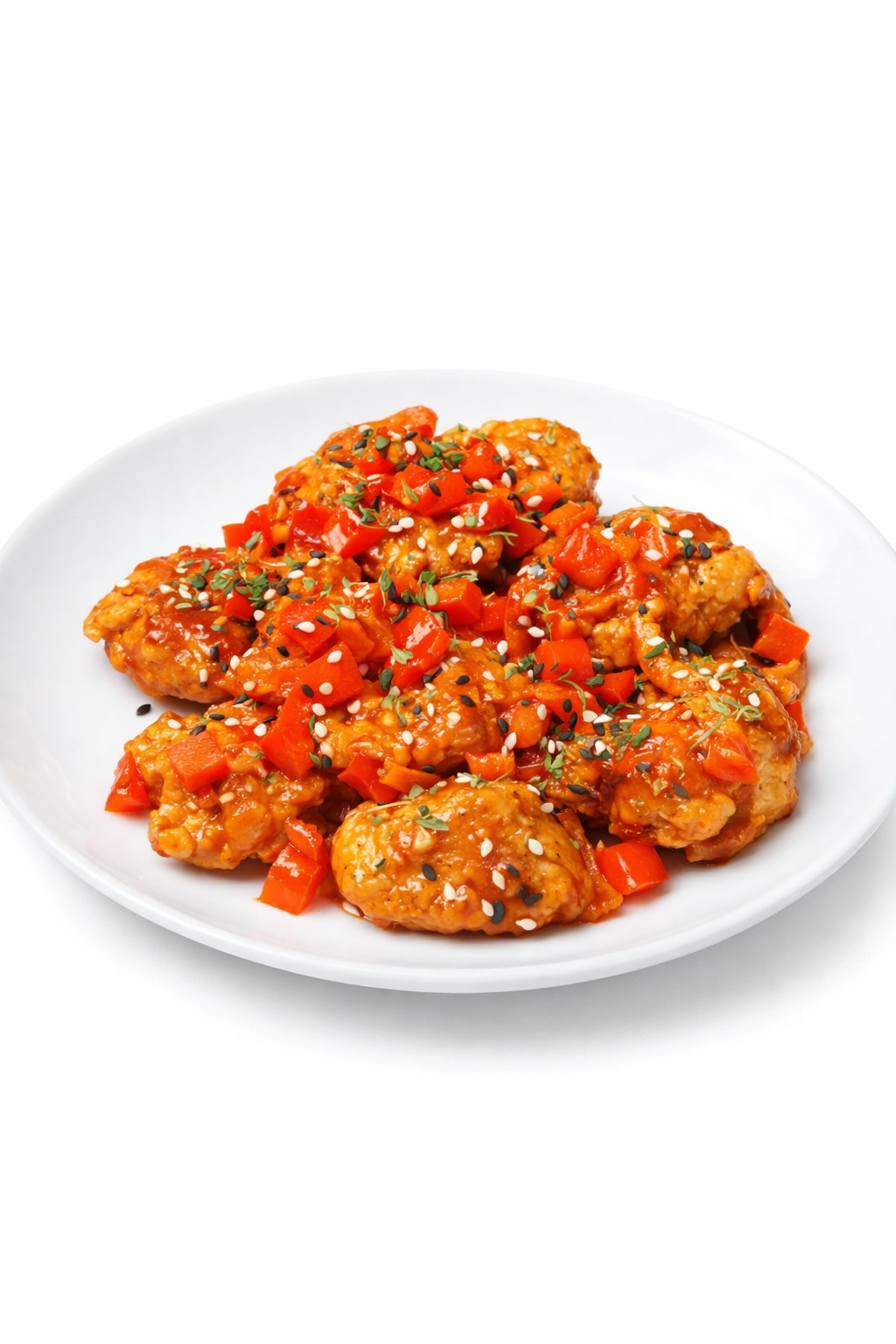 CRISPY SESAME CHICKEN RED PEPPERS