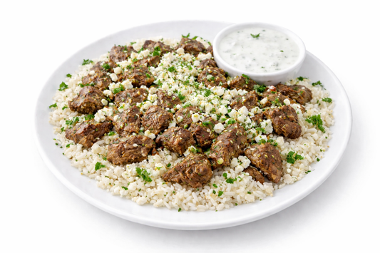PROTEIN PLUS! SOUVLAKI STEAK RICE BOWL