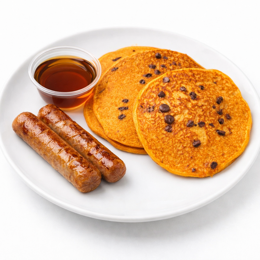 PUMPKIN CHOCOLATE CHIP PROTEIN PANCAKES (gluten-free)