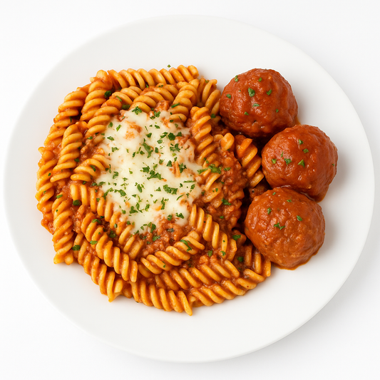 PROTEIN PLUS! BAKED ZITI AND MEATBALLS