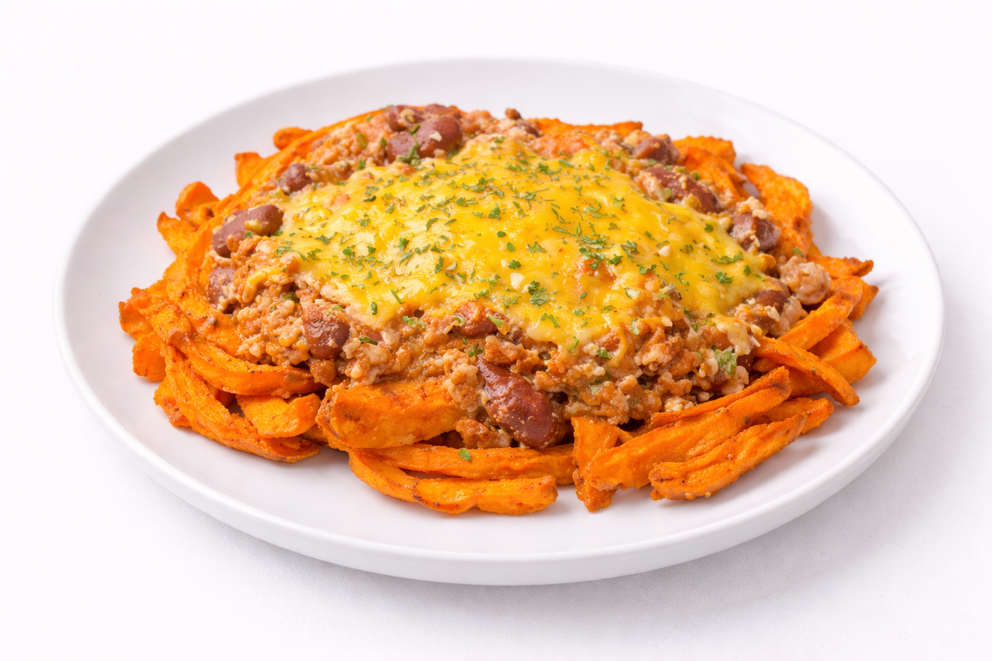 HMD VALUE MEAL: FIT TURKEY CHILI CHEDDAR SWEET POTATO FRY BOWL